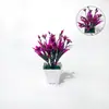 Planta de grama de frutas artificial de 7 galhos para desktop transfronteiriço, mini planta em vaso, decoração de mesa de escritório, flor artificial, pequeno ornamento de bonsai
