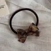 Elástico de Cabelo com Laço Padrão Tartaruga, Simples e Versátil, Corda de Cabelo Durável, Acessório de Cabelo com Elástico de Alta Elasticidade
