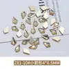 Pedras de strass planas irregulares na cor champanhe para nail art, pedras de strass para unhas transparentes tipo gelo galvanizado, acessórios de decoração de unhas vestíveis, atacado do fabricante