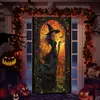 Nuevo tapete de fondo para puerta de Halloween estilo europeo y americano transfronterizo, decoración atmosférica temática de calabaza, bandera para exteriores