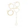 Pulsera de Dedo Minimalista Fina con Cadena Apilable Estilo Europeo y Americano para Mujer, Joyería de Mano Minimalista Ins de Múltiples Capas con Cadena Hueso de Serpiente Microincrustada