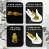 Masajeador Facial de Perla de Cuerno de Sándalo Verde, Herramienta de Acupresión de Latón, Herramienta Pequeña de Masaje para Ojos de Vaina de Loto