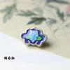 S925 chapado en oro accesorios de manualidades DIY esmalte cloisonné porcelana azul quemado cloisonné flores camiseta plana de los deseos