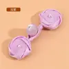 Fivela de Prato Cheongsam Contas de Jade Fivela de Tecido Rosa Traje Tang Dinastia Han Fivela de Tecido Feita à Mão Vestido Chinês Tendência Nacional Fivela Decorativa Retrô