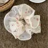 Acessórios de cabelo delicados e femininos, elásticos de cabelo com bolinhas coloridas, rede de dupla camada, elásticos de cabelo largos, para rabo de cavalo, coque, acessórios de cabelo para mulheres