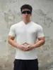 2025 Fitness Catiônica Manga Curta Masculina Basquete Corrida Treino Elástica Gola V Camiseta Masculina Esportiva Secagem Rápida