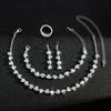 Conjunto Popular de Collar y Aretes de Perlas Estilo Francés Transfronterizo, Cadena para Clavícula de Lujo Ligero Europeo y Americano, Joyería de Alta Gama Brillante y Elegante