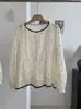 Blusa KEKEZOON estilo coreano com estampa de bolinhas, bordado em renda e design de crochê, camisa de manga longa, top de estilo delicado 8602
