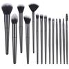 Cangzhou Cross-Border Pelo Bicolor Conjunto de Pincéis de Maquiagem com 14 Peças Preto Pincel para Pó Solto Sombra para Olhos Blush Conjunto Completo de Ferramentas de Beleza