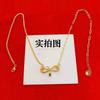 Conjunto de Cobra de Ouro Areia Acessível Luxo Retrô Corrente de Uma Peça Internet Celebridade ins Estilo Clavícula Corrente Feminina Anel de Cobra do Zodíaco Pingente
