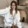 Sudadera de Cuello Redondo para Mujer en Otoño e Invierno 2025 Nuevo Diseño Popular Nicho Americano Suelto con Forro Polar Grueso Top con Capucha