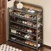 Zapatero sin instalación para entrada de casa, zapatero plegable simple de varias capas, solución económica de almacenamiento de zapatos para apartamentos de alquiler
