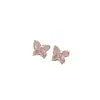 Pendientes Minimalistas Estilo Ins 2026, Pendientes de Temperamento Nicho de Lujo Ligero para Mujer, Tachuelas Mariposa de Diseño de Alta Gama