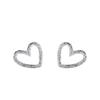 Aretes de Plata Esterlina s925 Recortados Esmerilados en Forma de Corazón Pequeños Mini Niña Japonesa Coreana 9080