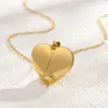 Acero Inoxidable 316L Pulido Espejo Colgante de Corazón Grabado con Foto Forma de Corazón Transferencia Térmica Foto Caja de Foto para Pareja Collar para Mujeres
