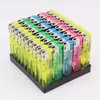 Caja Completa de Moda Clásica 50 Piezas Desechables de Plástico 721 Encendedor Transparente Electrónico de Llama Abierta Venta al por Mayor Encendedor Doméstico