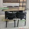 Juego de comedor minimalista con tablero de mesa de piedra negro mate, adecuado para apartamentos pequeños, estilo de lujo ligero, ideal para uso doméstico o propiedades de alquiler, mesa de comedor rectangular