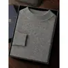 Nuevo Suéter de Cachemir para Hombre Otoño/Invierno 2024, Cuello Redondo Medio Alto, Jersey de Punto Grueso de Cachemir con Canalé, Capa Base