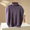 Chaleco de Punto de Lana Cachemira Nuevo Otoño/Invierno 2026 para Mujer, Chaleco Superior de Color Sólido Cepillado con Lentejuelas