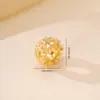 Accesorios de joyería materiales hechos a mano metal incrustado circonita agujero grande cuentas redondas pulsera DIY cuentas sueltas con cuentas