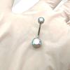 F136 Titanio Cúbico de Zirconia Cilíndrico Anillo para Ombligo Fabricante Transfronterizo Aleación de Titanio G23 Joyería para Perforación Corporal Uña para Ombligo