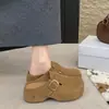 Sandalias cerradas estilo Birkenstock para mujer, sin cordones, para uso en exteriores, nuevo modelo otoño 2026, con suela gruesa, que aumentan la altura, versátiles, casuales, tipo mule