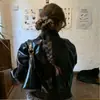 Goma para el pelo Scrunchie de Tela con Estampado de Leopardo Dulce y Fresco Coreana para Mujer 2025 Nuevo Elegante Estilo Francés Colita de Caballo Accesorio para el Cabello para Mujer