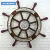 Estilo Mediterrâneo Criativo Madeira Maciça Barco Americano Antigo Roda de Leme Pendurada na Parede Artesanato de Timoneiro Decorações