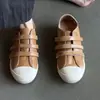 2026 Tendencia de Temperamento Estilo Coreano Retro Hechos Antiguamente Moda Versátil Zapatos Blancos Mujer Velcro Cómodos Suela Plana Zapatos Casuales