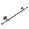 Toallero retráctil de acero inoxidable color gris plomo, barra de toallas para baño sin taladro, colgador de una sola barra para baño