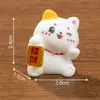 Micropaisaje creativo con un lindo gato de la suerte, accesorios de decoración DIY, mini consola de escritorio para coche, pequeños adornos.