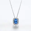 Luminária Pendente Pag&Mag Design de Nicho Pedra Azul Sintética Prata 925 Joia de Luxo para Festa e Uso Diário em Estoque
