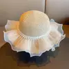 Sombrero de sol de estilo pastoral para niñas, sombrero de paja con temática de bosque para niños, sombrero de sol para protección solar en la playa para niñas, sombrero de sol con protección UV