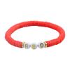 Nuevo Pulsera de Moda con Letras Unisex de Arcilla Suave y Perlas de Aleación Transfronteriza Europea y Americana para Pareja