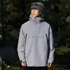 Chaqueta de tres en uno desmontable con forro de grafeno para exteriores estilo montaña para parejas, conjunto de dos piezas cortavientos e impermeable para otoño e invierno