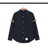 Nova Camisa Tb Feita de Tecido Popeline com Dupla Fita, Camisa de Manga Longa, Jaqueta de Camada Base, Camisa Estilo Coreano