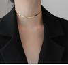 Collar de Oro Nicho de Lujo Accesible Nuevo 2025 que No se Desvanece Diseño de Cadena de Hueso de Serpiente de Alta Gama Collar de Verano para Mujer Cadena para Clavícula