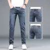 Jeans retos masculinos de verão, leves, slim fit, calças casuais de alta qualidade para todos os canais, moda masculina, estilo simples
