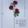 Rosa de franela de 3 cabezas, rosa de cuerno pequeño, decoración de escenario de boda, flor artificial, decoración para sala de estar en casa, rosa de simulación al por mayor