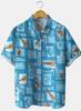 2024 Amazon Wish Aliexpress Camisa de Manga Corta de Verano Sin Bolsillo con Solapa Pantalones Patrón Vértigo Impresión Digital Colorida 3D