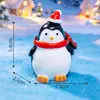 Navidad Lindo Pingüino Pequeño Micro Paisaje Nieve Adornos Paisajísticos Llavero Colgante Pingüino Antártico Animales Pequeños