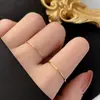 Anel Liso para Mulheres, Aço Titânio, Cor Dourada 18K, Design de Nicho, Cravejado com Diamantes, Simples, Fashion, Anel Personalizado, Luxo Leve, Sensação de Alta Qualidade