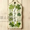 Letrero de corona de trébol transfronteriza decoración colgante de puerta de madera de bienvenida para feliz San. Día de San Patricio