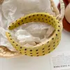Faixa de cabeça colorida em tricô com bolinhas, estilo coreano, com coroa alta, faixa de cabeça larga versátil e estilosa para uso diário