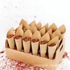 Venda Quente Cone de Papel para Confete de Casamento Suporte em Formato de Cone de Rosa Natural Conjunto Combinado de Bandejas para Casamento