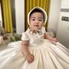 Vestido Satinado para Niña 2026 Nuevo Estilo Vestido de Princesa para Primer Cumpleaños Infantil Elegante Vestido para Dama de Boda Falda de Tutú