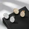 Pendientes de botón de racimo de moissanita con forma de escalera ovalada más vendidos en Europa y América, Plata S925, Lujo Ligero, Gama Alta, Estilo Elegante, Pendientes para Fiesta de Noche