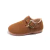 Zapatos Birkenstock para Niñas 2026 Otoño/Invierno Nuevas Llegadas Zapatos de Algodón para Niños Zapatos de Cuero Retro para Niña Suela Suave Zapatos con Felpa para Niños