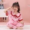 Pijamas para Niñas Pantalones de Manga Corta Niñas Grandes Lindas Dibujos Animados Verano Delgados Aire Acondicionado Ropa de Casa Traje