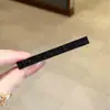 Presilhas Laterais Femininas com Strass Completo, Presilhas Longas Tipo Bico de Pato, Bicolor Preto e Grafite, Conjunto de Quatro, para Fixar Franjas Laterais e Cabelos Soltos